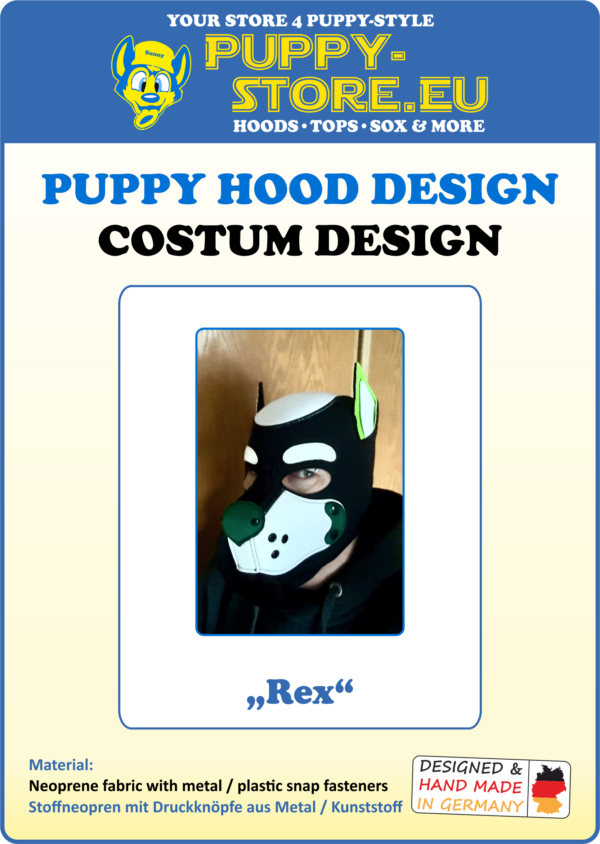 Custom Puppy Maske / Hood "Rex" aus Neopren – Bild 5